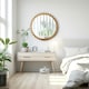 image 2 of Living and Home Pine Wood American Transitional Style Decorative Wall Mounted Mirror | Brown