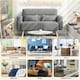 image 3 of Yaheetech Fabric Loveseat Sofa with Lumbar Pillows for Small Space