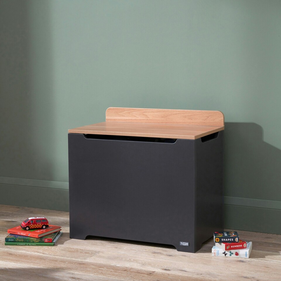 image 1 of Tutti Bambini Toy Box - Slate/Oak