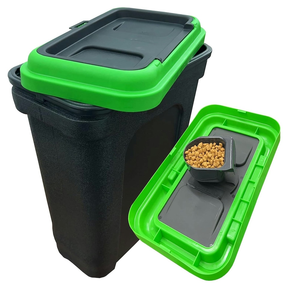 image 1 of 30L Air Tight Dry Pet Food Storage Container With Food Scoop Black
