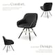 image 3 of Lounge Armchair Living Room Accent Chair 360 Swivel Slim Steel Legs Velvet Fabric  - per piece Black
