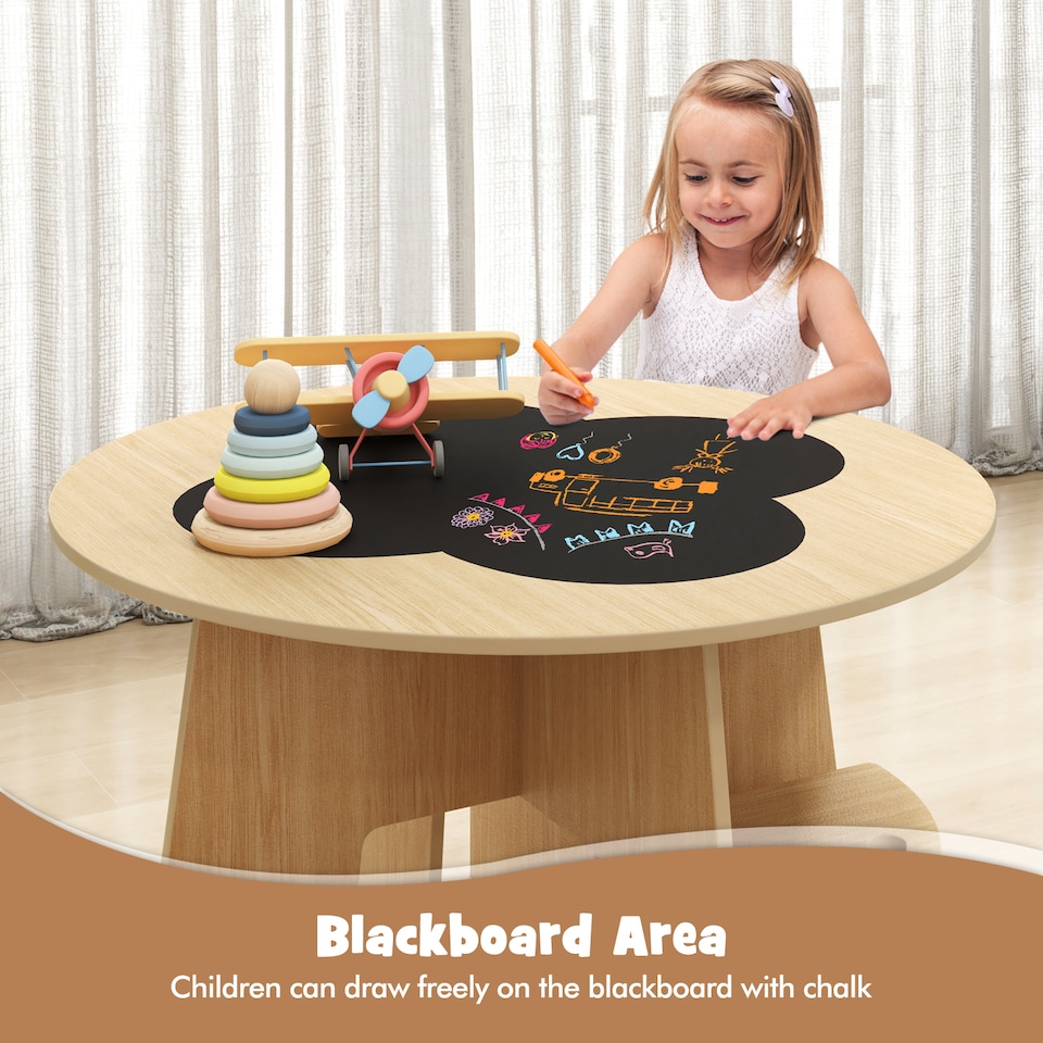 image 1 of COSTWAY 5 PCS Kids Table and Chair Set Yellow