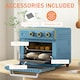 image 8 of HOMCOM 20L Mini Oven with Adjustable Temperature, 60 Min Time 1400W, Blue