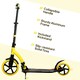 image 8 of HOMCOM Teens Adult Kick Scooter Foldable Adjust Aluminium For 14+ Yellow Yellow