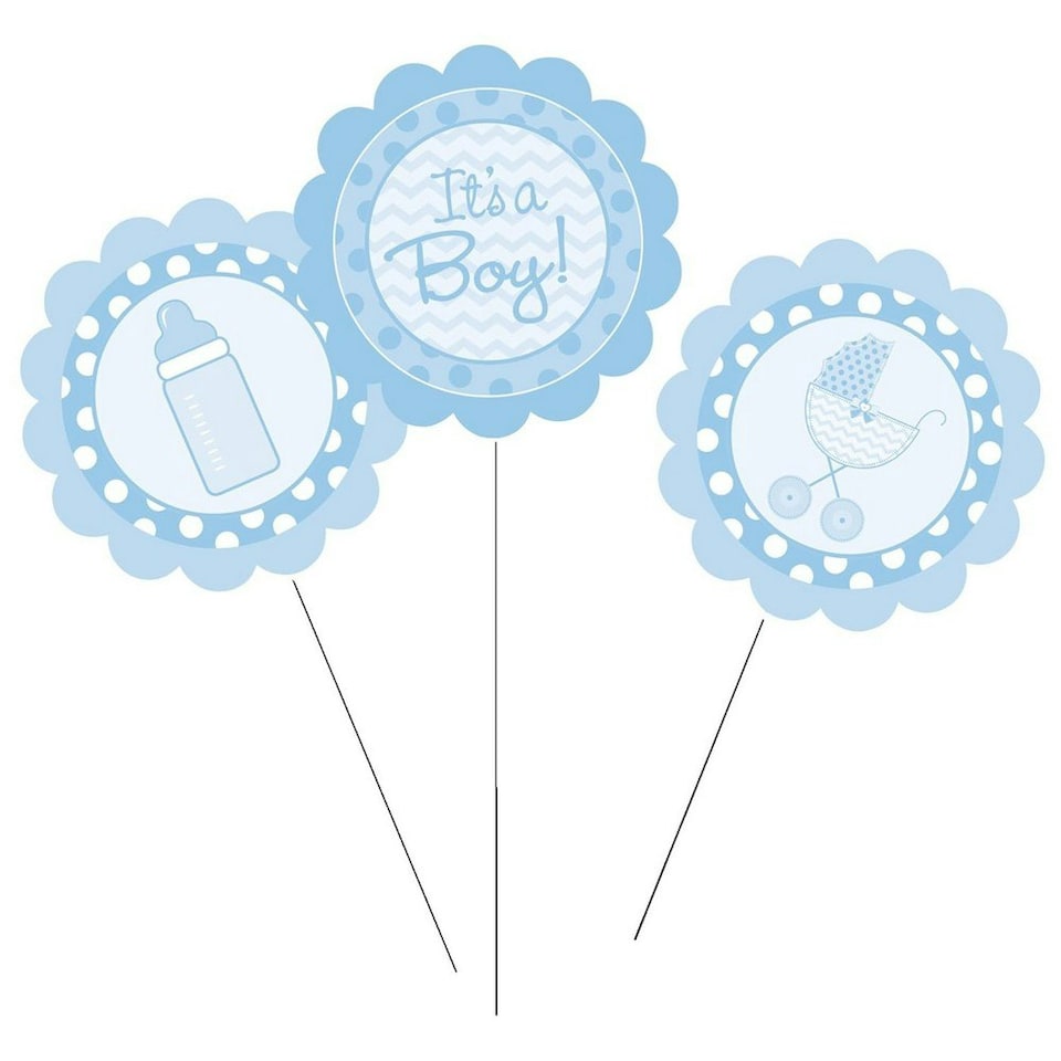 image 1 of Creative Party Baby Shower Party Centrepiece (Pack of 3) - White/Blue - One Size