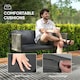 image 5 of Outsunny 4 Seater Wicker Outdoor Furniture Set with Glass Coffee Table Grey