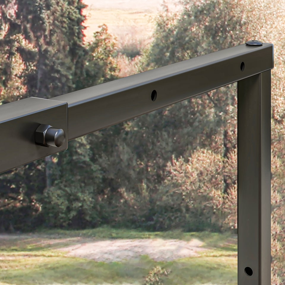 image 1 of Outsunny 100-150cm Retractable Metal Firewood Log Holder Rack with Hooks