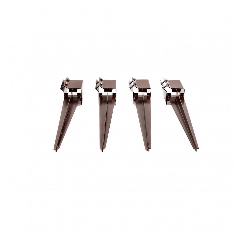 image 1 of 4x Heavy Duty Drive Down Fence Post Anchor Spike Grip Holder - 75 x 750mm | Brown | 4