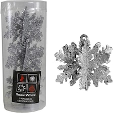 Pack of 3 Hanging Silver Snowflake Christmas Decorations
