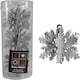 image 1 of Pack of 3 Hanging Silver Snowflake Christmas Decorations