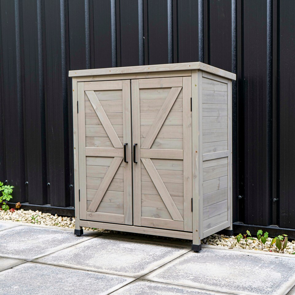 image 1 of Small Garden Wooden Storage Shed Grey