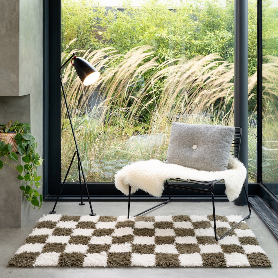 image 1 of Soft Cream Checkerboard Rug Living Room Bedroom Hallway Area Thick Modern 280cm x 380cm | Cream | Cream | 280cm x 380cm