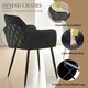 image 2 of SONARA Black Marble Round Dining Table and 4 Faux Suede Chairs Set Modern 4 Seater for Dining Room