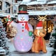 image 1 of Outsunny 6FT Christmas Inflatables Snowman & Dog with Built-in LED Lights and Flashing Light, Blow Up Christmas Inflatable Decoration for Indoor Outdoor Decor, Garden