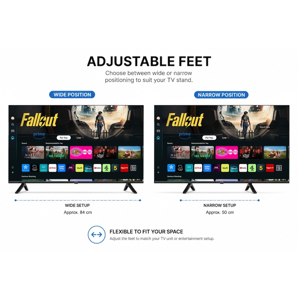 image 1 of HYE 43" Inch Full HD 2K Tizen OS WiFi Frameless Smart TV - 43FHDS1008