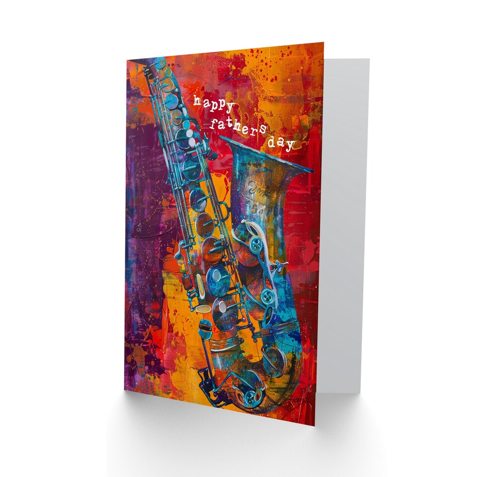 image 1 of Saxophone Oil Colourful Fathers Day Dad Card