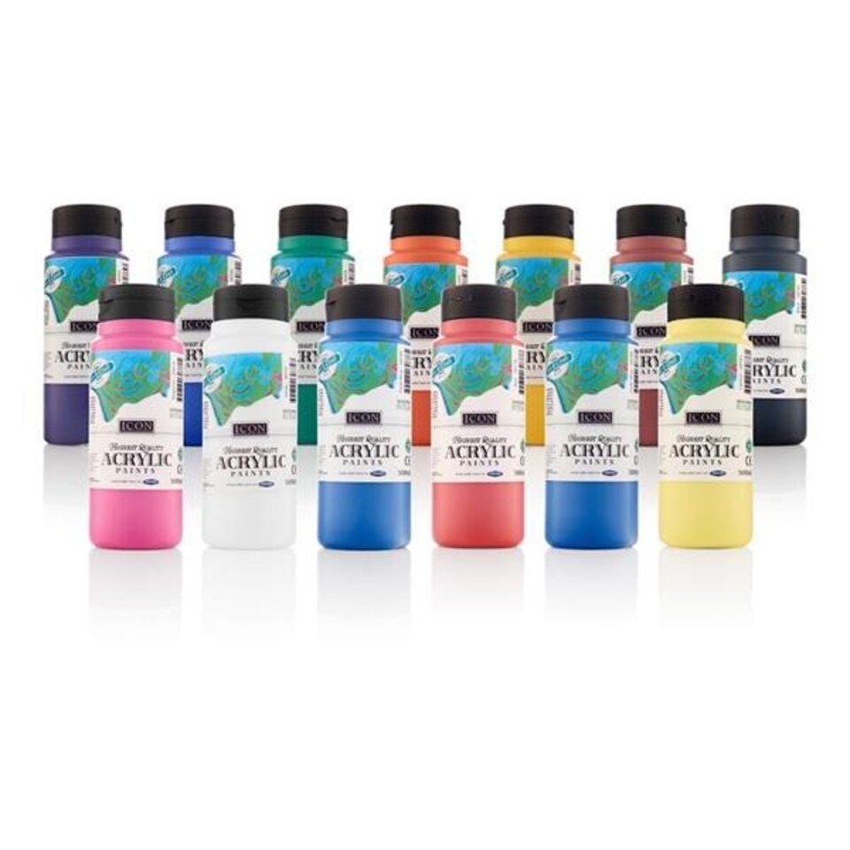 image 1 of Orange Acrylic Paint 500ml by Icon Art