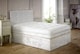 image 2 of 2ft6 Small Single White Crushed Velvet Divan Bed Set Orthopaedic Mattress with Cube Headboard  No Drawers