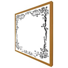 Rose & vine silhouette (Picture Frame) Brown | Oak | XL