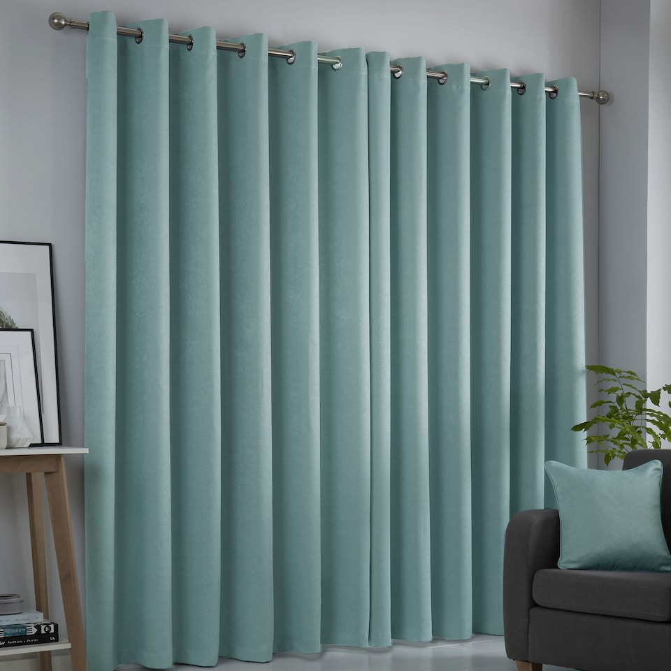 image 1 of Fusion Strata Eyelet Curtains Duck Egg