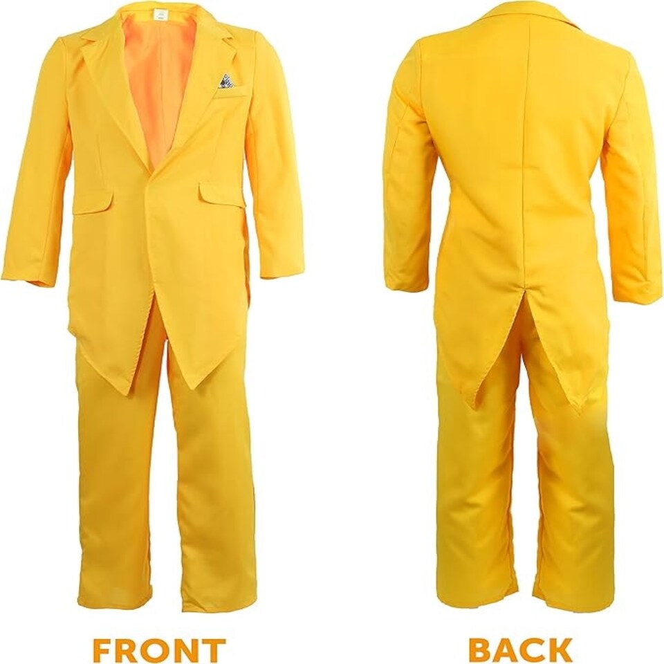 image 1 of Masked Man Yellow Suit Costume Yellow | M