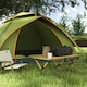image 2 of Outsunny Folding Camping Table Aluminium Picnic Table with Roll-Up Top Natural