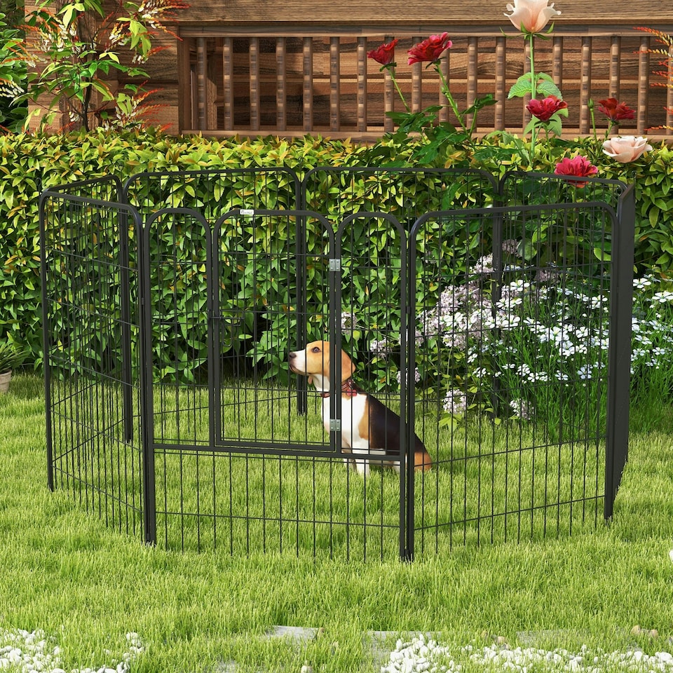 image 1 of PawHut 8 Panels Heavy Duty Puppy Play Pen for Large, Medium Dogs 100Hcm