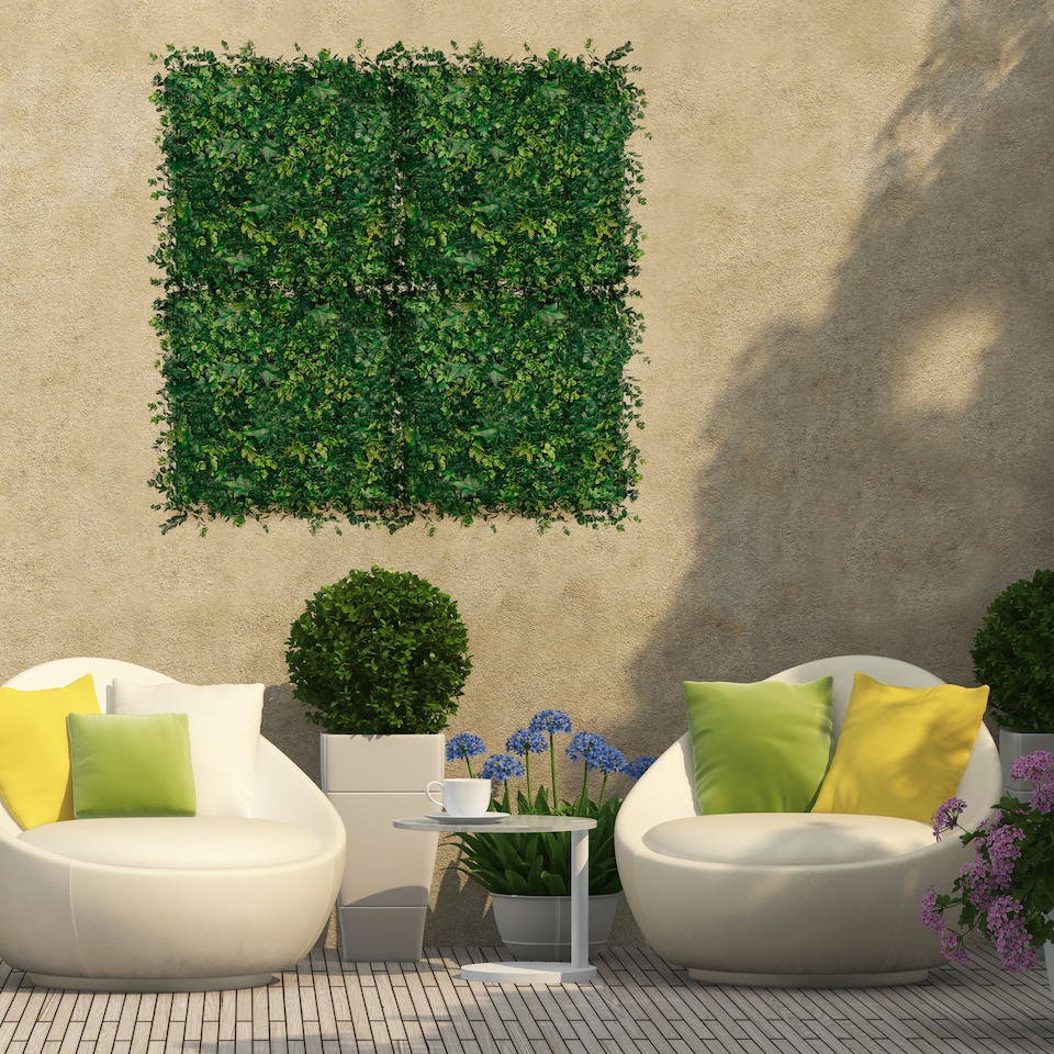 image 1 of Gardenwize Artificial Clover Wall Panels 50x50cm UV Protected 4 Pack