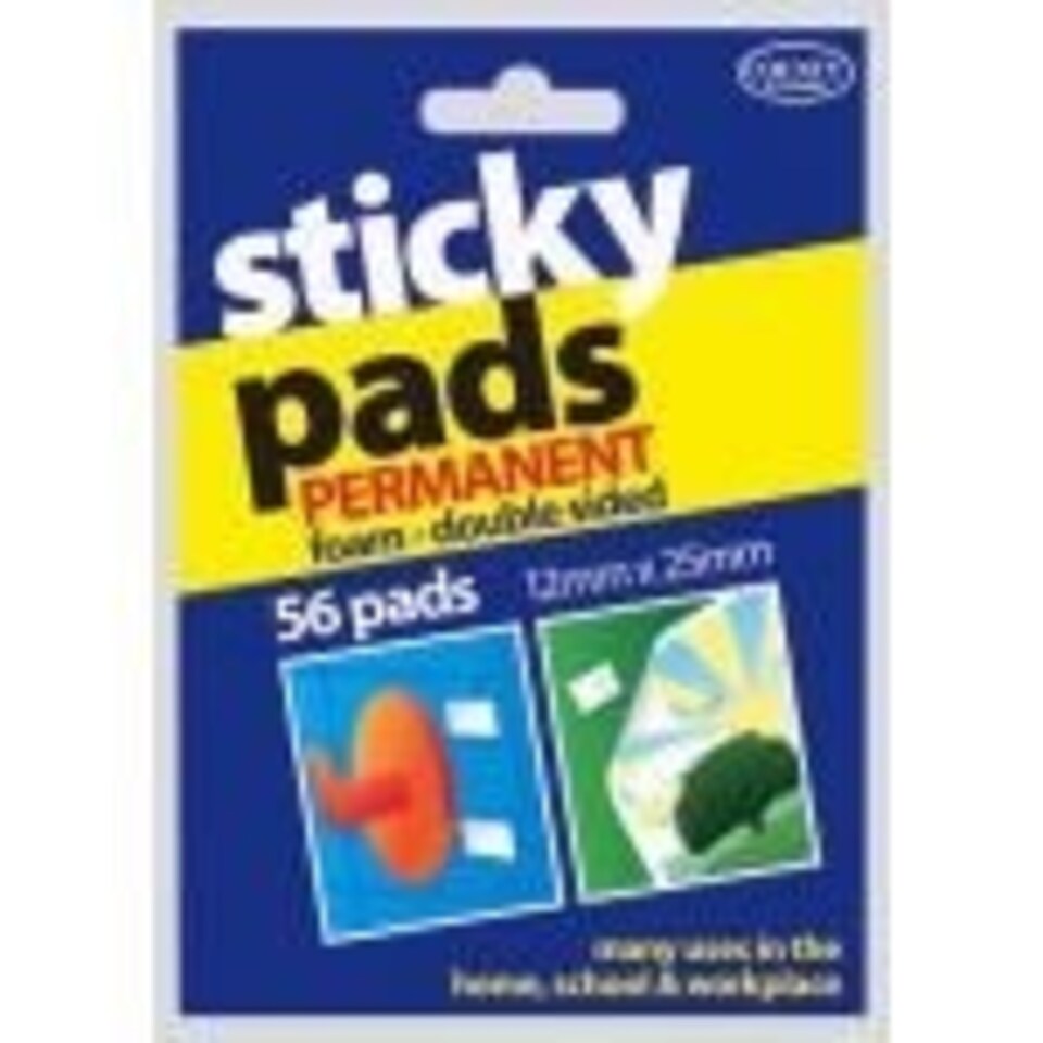image 1 of Sticky pads permanent foam - double sided 12mm X 25mm 56 pads