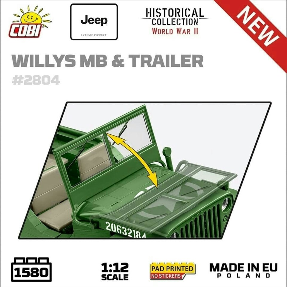 image 1 of Willys MB - COBI 2804 - 1580 brick Jeep model - Executive Edition