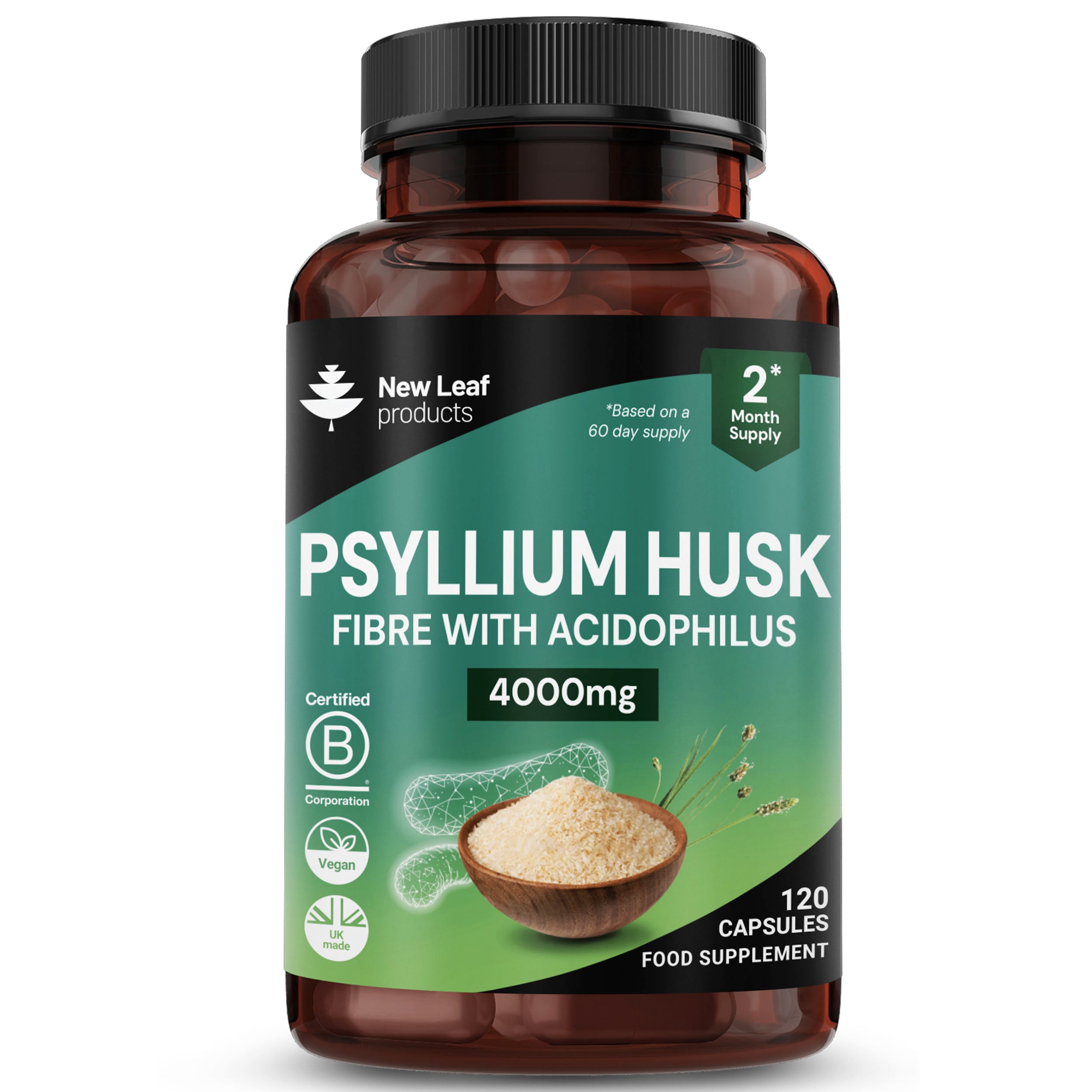 Fibre Supplement 4000mg Psyllium Husk & Acidophilus