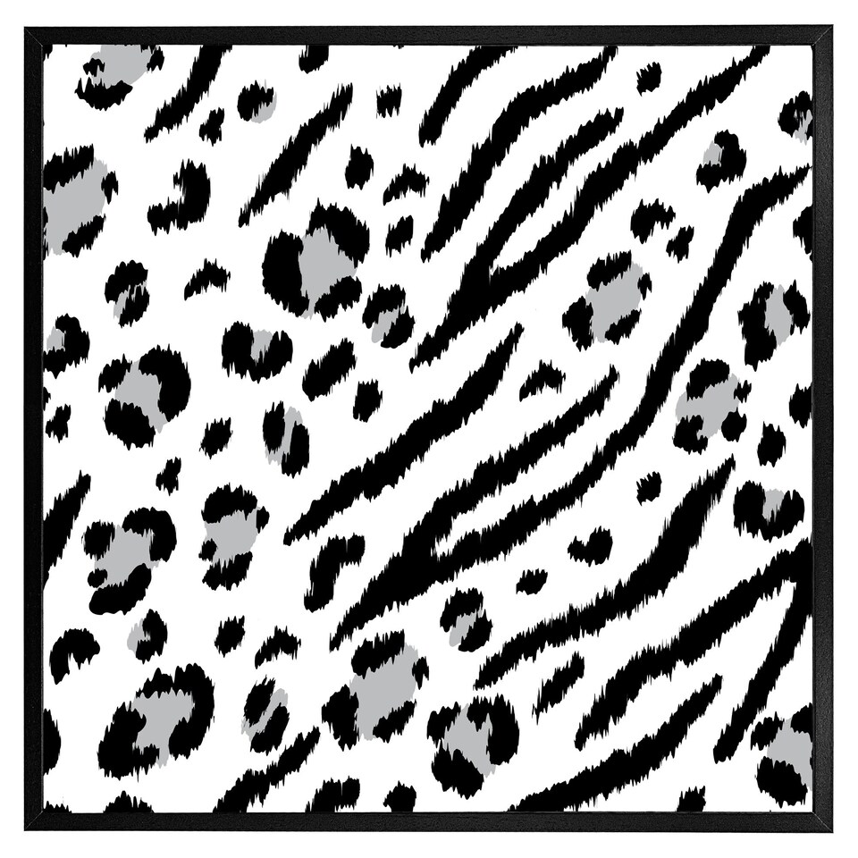 image 1 of Zebra & leopard print (Picture Frame) Brown | Oak | M