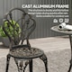 image 4 of Outsunny 3 Piece Bistro Set, Aluminium Garden Furniture with Umbrella Hole