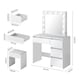 image 6 of Levede Dressing Table Vanity Set Stool Makeup LEDs Mirror Jewellery Organizer | White
