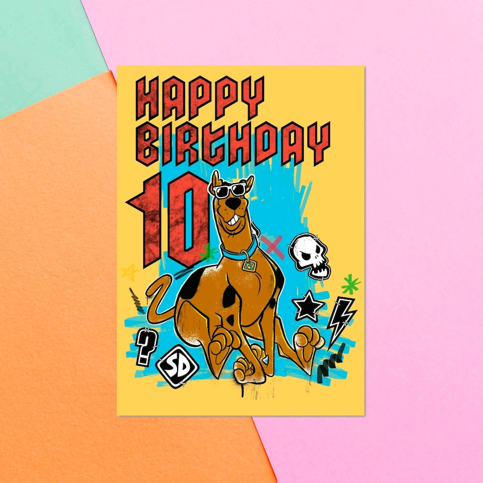 Official Scooby Doo 10th Birthday Greetings Card