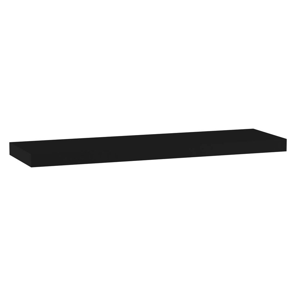 image 1 of Floating Wooden Wall Shelves - 80x23.5cm | Black | Black & Set of 1 | 1