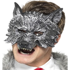 Deluxe Big Bad Wolf Mask, Grey - MALE - ADULT - N/A