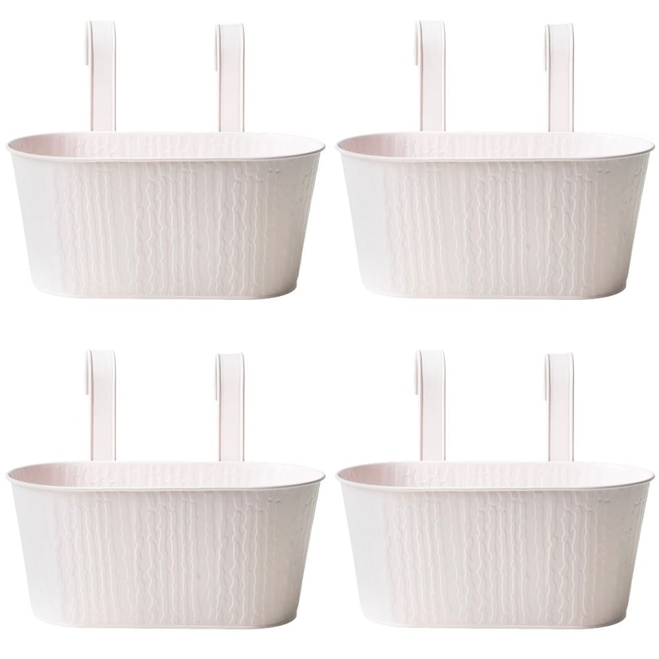 FabFinds Over Fence Textured Planter Pink 26.5cm 4 Pack