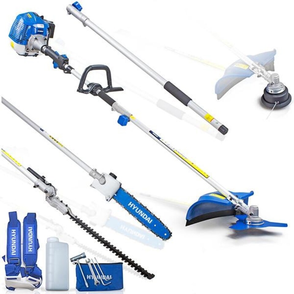 image 1 of Hyundai 52cc Petrol 5 in 1 Garden Multi Tool - Strimmer, Hegde Trimmer, Chainsaw HYMT5200X-1