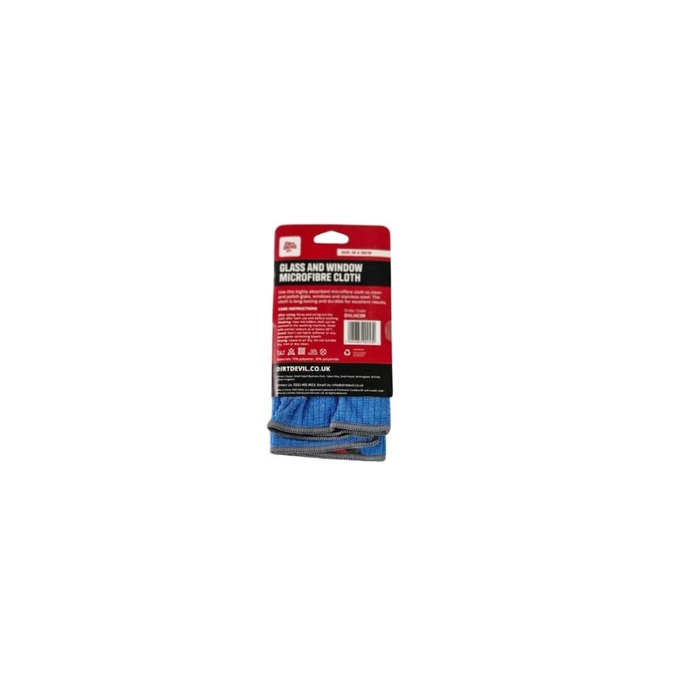 image 1 of Dirt Devil Glass and Window Microfibre Cloth 30 x 30 cm Blue | Blue