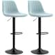 image 1 of HOMCOM Bar Stools Set of 2 Adjustable Swivel Bar Chairs with Backrest Blue | Light Blue