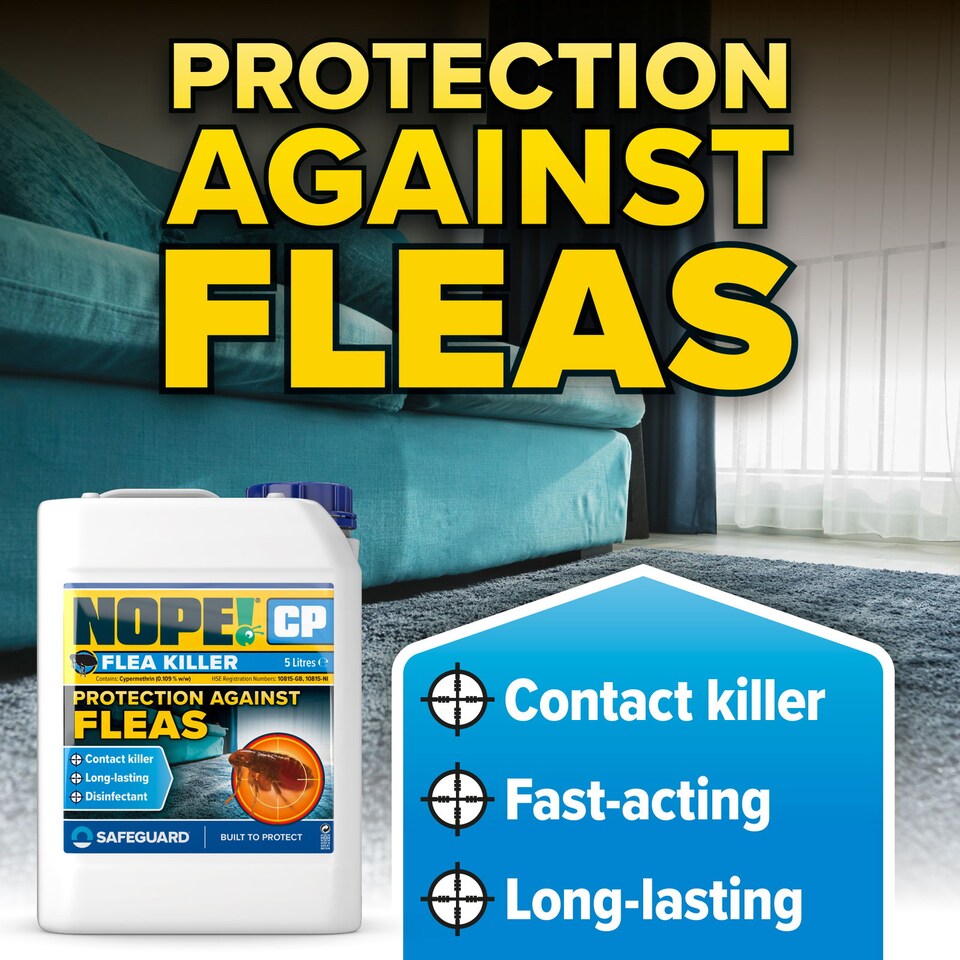 image 1 of NOPE CP Flea Spray (5L & Sprayer) for The Home - Fast-Acting, Odourless & Non-Staining. Indoor & Outdoor Flea Killer