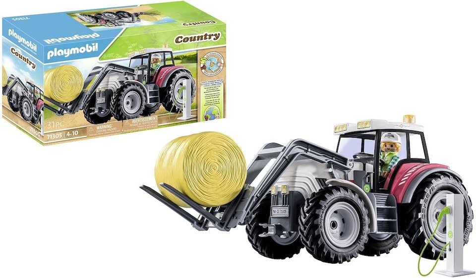 image 1 of Large Tractor with Hay Bales