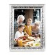 image 2 of Classic Rectangular Silver Plated Metal 5 x 7 Picture Frame with Floral Border | Silver | 5" x 7"