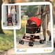 image 7 of PawHut 3 In 1 Pet Stroller, Detachable Dog Cat Travel Carriage - Red
