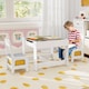 image 4 of COSTWAY Kids Table Chair Set with Double Storage Box Yellow