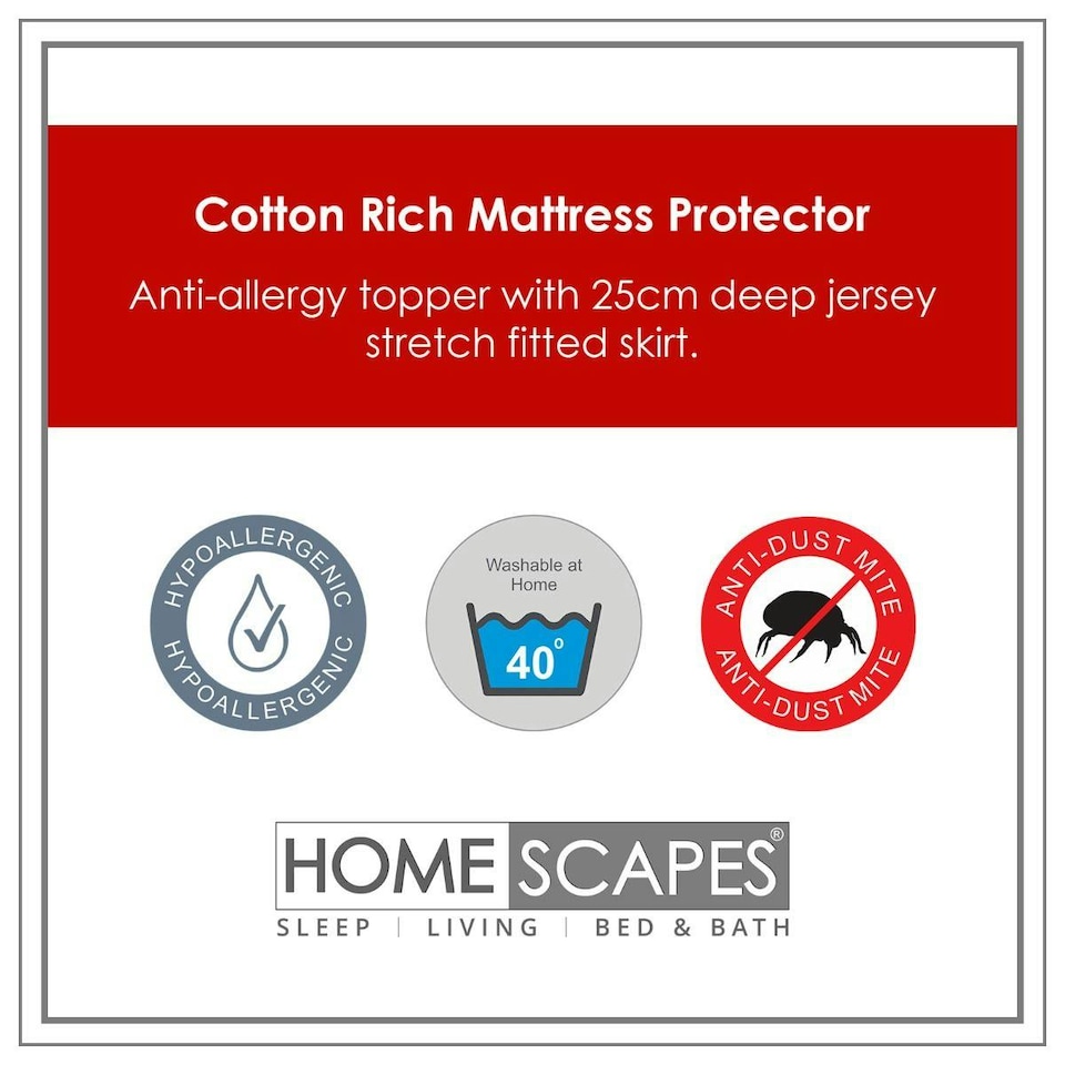 image 1 of Homescapes Quilted Mattress Protector