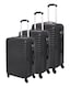 image 1 of 3 Pcs Suitcase Set ABS Hard Shell 4 Wheeled Trolley Lightweight Luggage PIONEER | Multi | Black | 3