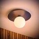 image 3 of ValueLights Darla Navy Frosted Globe Bathroom Ceiling Light & Bulb | Blue