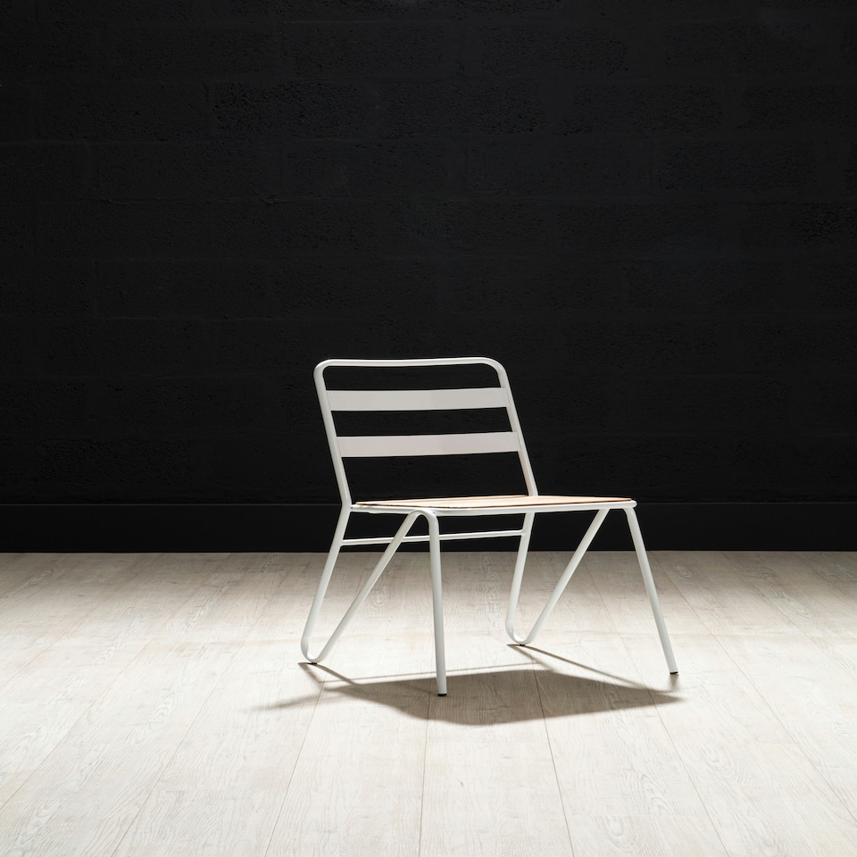 image 1 of Interiors by Premier White Metal Chair, Comfy Pink Metal Outdoor Chair, Effortless Cleaning Metal Chair